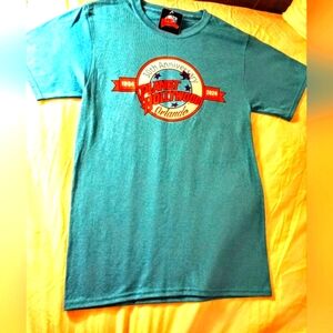 PLANET HOLLYWOOD T SHIRT, 50TH ANNIVERSARY,  BLUE, SIZE S